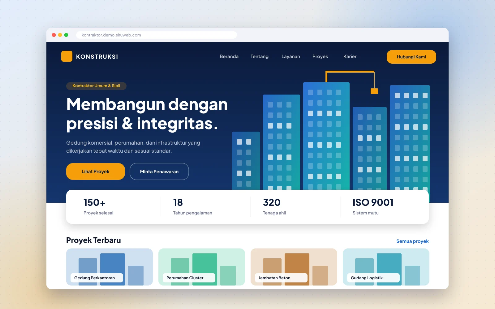 Contoh tampilan Website Company Profile